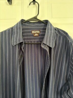Michael Kors Blue Striped Button-Down Shirt